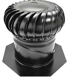 Master Flow GIC12BL Rotary Turbine Ventilator, 12 in Dia Throat, Steel, Black