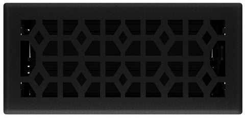REGISTER FLOOR BLK IRON 4X10IN