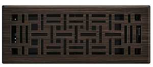 Imperial RG3448 Art and Craft Floor Register, 12 in L, 4 in W, Polystyrene/Steel, Oil Rubbed Bronze