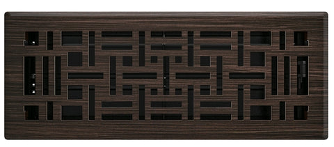 Imperial RG3448 Art and Craft Floor Register, 12 in L, 4 in W, Polystyrene/Steel, Oil Rubbed Bronze