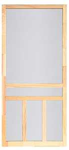 Screen Tight Creekside WCRC30 Series Screen Door, 30 in W Opening, 80 in H Opening, Wood Frame, Left, Right, Natural