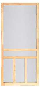 Screen Tight Creekside WCRC32 Series Screen Door, 32 in W Opening, 80 in H Opening, Wood Frame, Left, Right, Natural