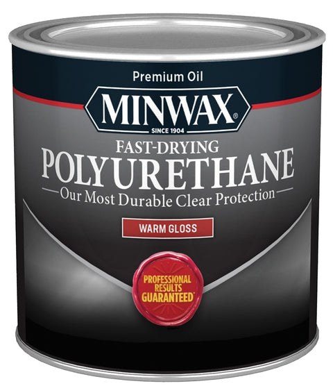 Minwax 230004444 Polyurethane, Oil Base, Clear, Gloss, Liquid, 0.5 pt Can, 0.87 Specific Gravity