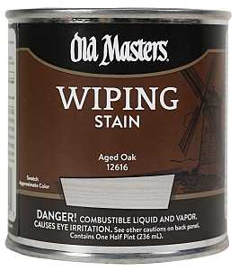 Old Masters 12616 Wiping Stain, Aged Oak, Liquid, 0.5 pt, Can