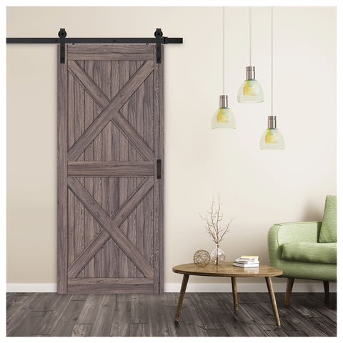 RENIN BD060W01GO1GOE360 Barn Door, 36 in W Door, 84 in H Door, Gunstock Door, Steel Track