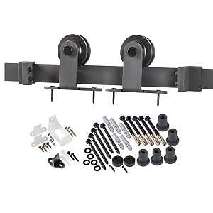 Renin BD101K-07800-MB Straight Strap Barn Door Hardware Kit, Steel, Matte, Wall, For: Barn Door, Includes: Hangers