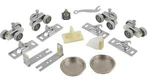 Renin BP831BB-09600-AL Hardware and Track Set, 96 in L Track, Aluminum, For: 3/4 to 1-3/4 in THK Bypass Door