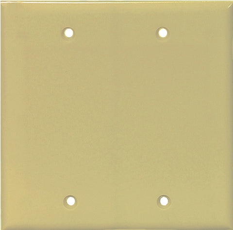 Eaton Cooper Wiring PJ23V Wallplate, 4.95 in L, 4.88 in W, 2 -Gang, Polycarbonate, Ivory, High-Gloss