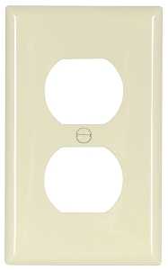 Eaton Wiring Devices 5132LA Receptacle Wallplate, 4-1/2 in L, 2-3/4 in W, 1 -Gang, Nylon, Light Almond, High-Gloss, Pack of 15