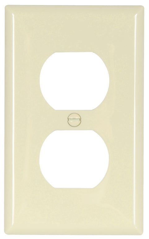 Eaton Wiring Devices 5132LA Receptacle Wallplate, 4-1/2 in L, 2-3/4 in W, 1 -Gang, Nylon, Light Almond, High-Gloss, Pack of 15