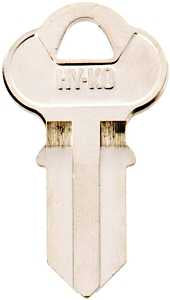 Hy-Ko 11010CG4 Key Blank, Brass, Nickel, For: Chicago Cabinet, House Locks and Padlocks, Pack of 10