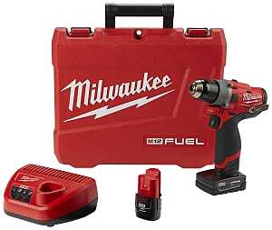 Milwaukee 2503-22 Drill/Driver Kit, Battery Included, 12 V, 2, 4 Ah, 1/2 in Chuck, Keyless Chuck