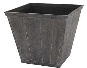 Landscapers Select S17050410-01-A Square Barn Planter, 8-1/2 in H, 10 in W, Square, High-Density Resin, White Wash, Pack of 6