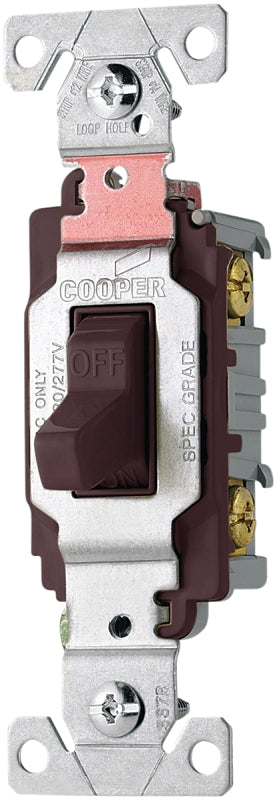 Eaton CS220B 20 Amp Double Pole Toggle Switch – Brown, 120/277V AC, Commercial Grade