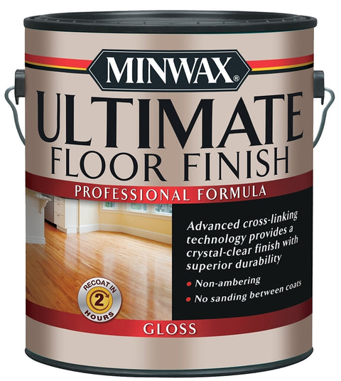 Minwax 131010000 Ultimate Floor Finish Paint, Gloss, Liquid, Crystal Clear, 1 gal, Can, Pack of 2