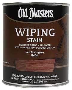 Old Masters 11404 Wiping Stain, Red Mahogany, Liquid, 1 qt, Can