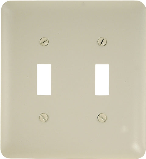 Amerelle 935TTAL Wallplate, 5 in L, 4-5/8 in W, 2 -Gang, Steel, Light Almond