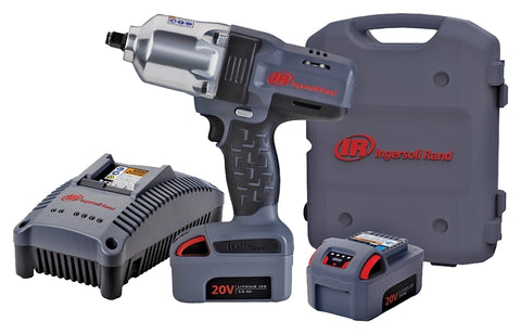 Ingersoll Rand W7150-K2 Impact Wrench Kit, Battery Included, 20 V, 3 Ah, 1/2 in Drive, Square Drive, 2300 ipm