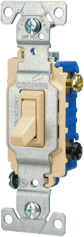 Eaton Wiring Devices C1303-7LTV-L Toggle Switch, Ivory, 15 A, 120 V, Cam Actuator, Polycarbonate Housing Material
