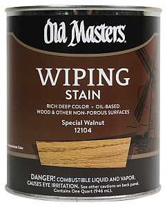 Old Masters 12104 Wiping Stain, Special Walnut, Liquid, 1 qt, Can