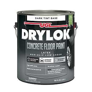 Drylok 43813 Concrete Floor Paint, Latex, Flat, Dark Tint, 1 gal, 300 to 400 sq-ft/gal Coverage Area