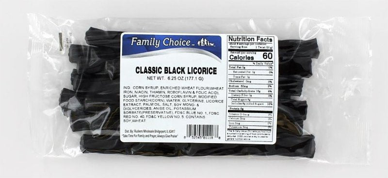 【11月】＊licorise＊ Family Choice 1118 Licorice, Classic Black Flavor, 7 oz, Pack of