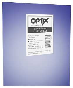 Plaskolite 1AG1700A Flat Sheet, 60 in L, 30 in W, 0.118 in Thick, Clear
