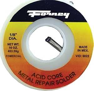 Forney 38103 Solder, 4 oz, Solid, Silver/White, 491 deg F Melting Point