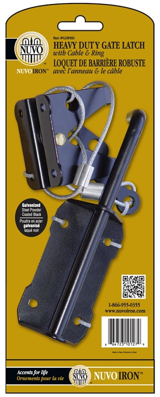 Nuvo Iron GLWHD Gate Latch, Galvanized Steel, Powder-Coated