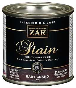 ZAR 12106 Wood Stain, Baby Grand, Liquid, 0.5 pt, Can