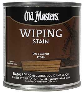 Old Masters 12016 Wiping Stain, Dark Walnut, Liquid, 0.5 pt, Can
