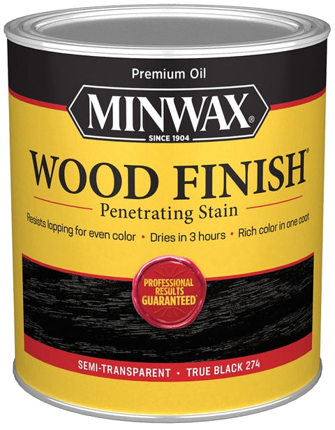 Minwax 700514444 Wood Stain, True Black, Liquid, 1 qt, Can