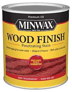 Minwax Wood Finish 701094444 Wood Stain, Barn Red, Liquid, 1 qt