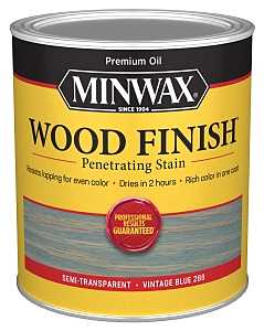 Minwax Wood Finish 701104444 Wood Stain, Vintage Blue, Liquid, 1 qt