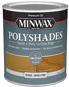 Minwax 61410444 Waterbased Polyurethane Stain, Gloss, Liquid, Honey Pine, 1 qt, Can