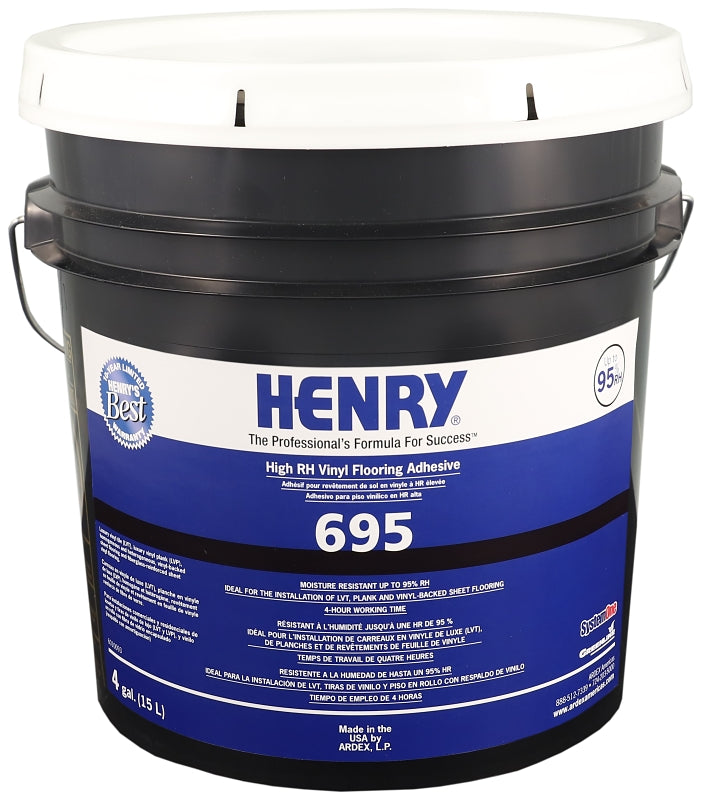 Henry 695 Series 30886 Flooring Adhesive Paste Mild 4 Gal Shell 