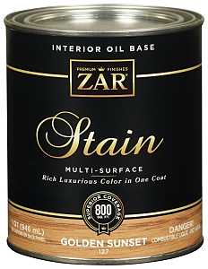 ZAR 12712 Wood Stain, Golden Sunset, Liquid, 1 qt, Can