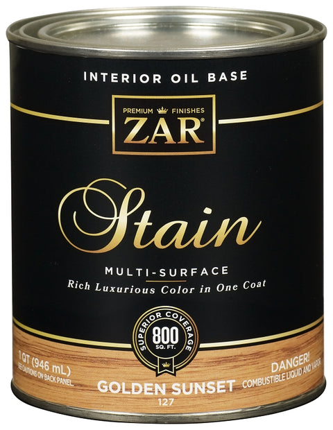 ZAR 12712 Wood Stain, Golden Sunset, Liquid, 1 qt, Can