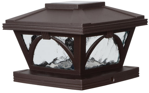 Boston Harbor 26088 Solar Fence Post Cap Light, Glass/Plastic, Bronze