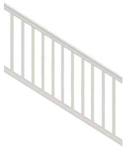 Xpanse Premier 73012466 Stair Rail Kit with Baluster, 6 ft L Actual, Square Profile, Polymer, White