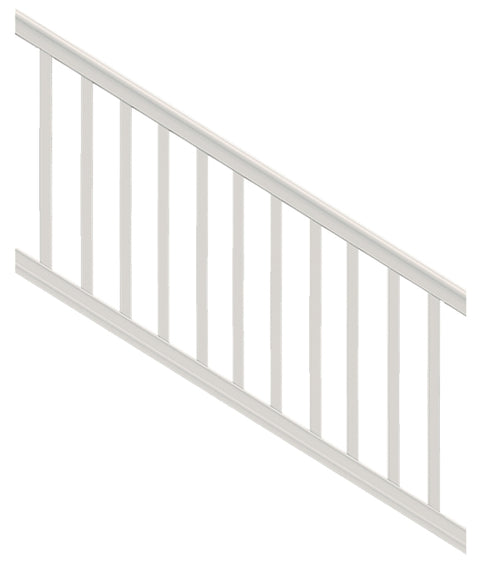 Xpanse Premier 73012466 Stair Rail Kit with Baluster, 6 ft L Actual, Square Profile, Polymer, White