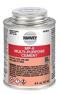 Harvey 018010-24 Solvent Cement, 8 oz Can, Liquid, Milky Clear