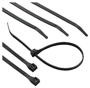 Calterm 73270 Cable Tie, 13/16 in Max Bundle Dia, 6/6 Nylon, Black, 4 in L, 100/BAG