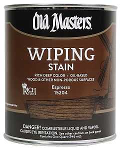 Old Masters 15204 Wiping Stain, Clear, Espresso, Liquid, 1 qt