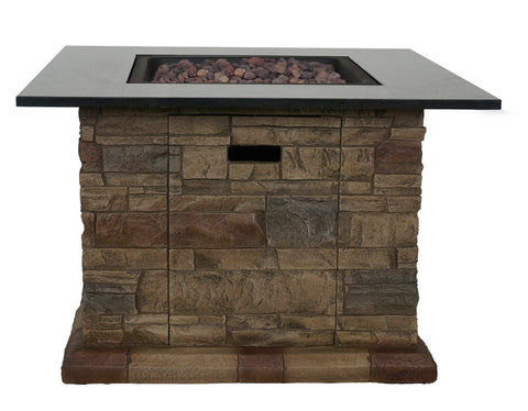 Seasonal Trends 52075 Morgan Hill Fire Table, 34-1/2 in W, Square Table