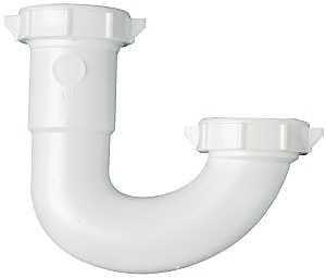 Plumb Pak PP66-1W J-Bend, 1-1/2, 1/2 x 1-1/4 in, Slip, Plastic, White