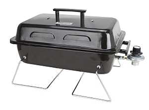 Omaha YL1081 Portable Gas Grill, 1-Grate, 168 sq-in Primary Cooking Surface, Black, Steel Body