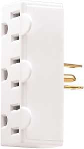 Eaton Cooper Wiring 1147W-BOX Outlet Adapter, 2 -Pole, 15 A, 125 V, 3 -Outlet, NEMA: NEMA 5-15R