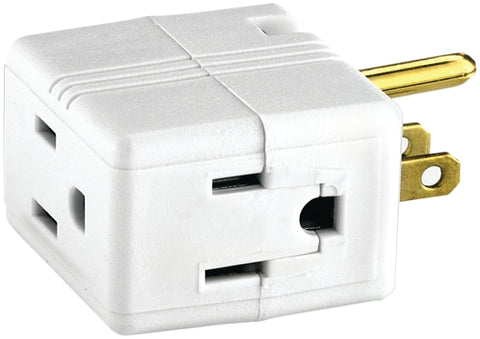Eaton Cooper Wiring 1482W-BOX Outlet Tap, 2 -Pole, 15 A, 125 V, 3 -Outlet, NEMA: NEMA 5-15R