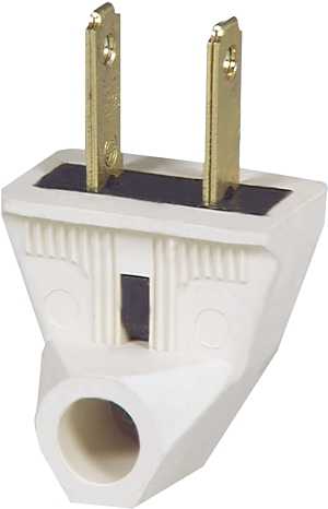 Eaton Wiring Devices 84-6W-BOX Electrical Plug, Angled, Polarized, 21/64 in, 2-Pole, 15 A, 125 V, NEMA: NEMA 1-15